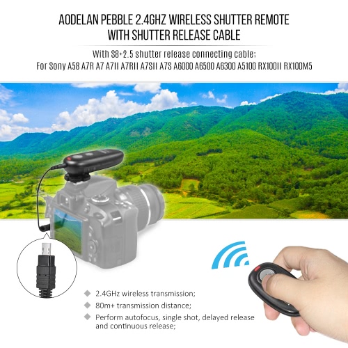 

Aodelan PEBBLE 2.4GHz Wireless Remote Shutter Release Wireless Shutter Remote Performing Autofocus Single Shot Delayed Release Con