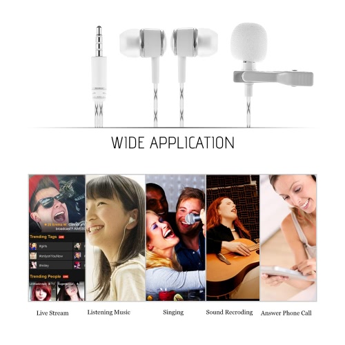 

Mini Tie Lapel Clip-on Wired Stereo Condenser Microphone
