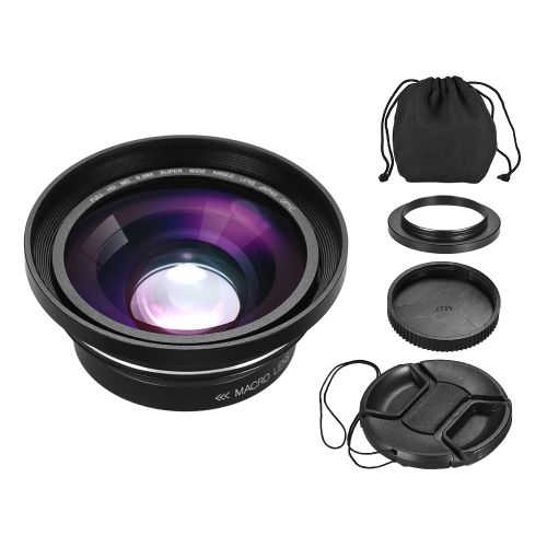 Obiettivo a macroistruzione grandangolare di Full HD di 30mm 37mm 0.39X per la videocamera portatile di Digitahi di Ordro Andoer