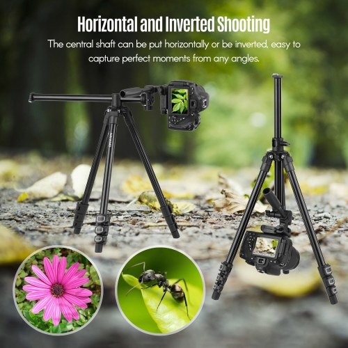 

NAHAMO Q160HA Professional Video Tripod Horizontal Mount Heavy Duty Camera Tripod with 3-Way Pan & Tilt Head for DSLR Cameras Camcorders Mini Projector Replacement for Canon Nikon Sony