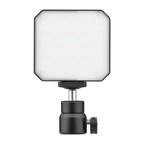 Andoer YY203 Bi-Color Pocket LED Video Light Photography Conference Fill Light 3200K-5600K Dimmerabile in lega di alluminio Batteria incorporata con diffusore in silicone Mini Ballhead Adapter per Vlog Live Streaming Video Conference