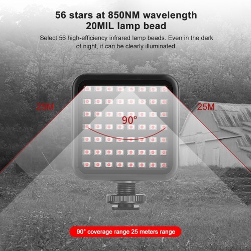 ORDRO  LN-5 Mini IR Night Vision Light Infrared Photography Light for Video Camera Camcorder 
