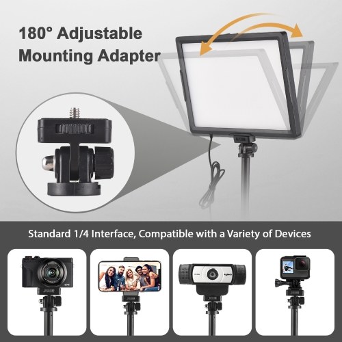Desktop LED Video Light 15W LED Fill Light Panel with Metal Light Stand 