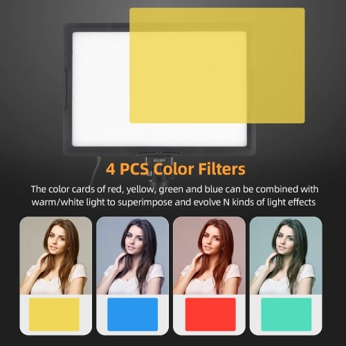 Desktop LED Video Light 15W LED Fill Light Panel with Metal Light Stand 