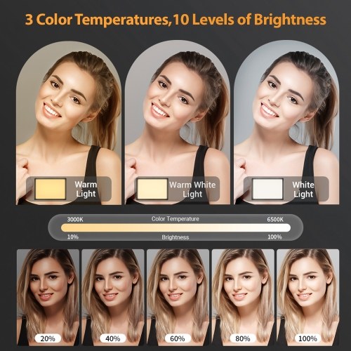 Desktop LED Video Light 15W LED Fill Light Panel with Metal Light Stand 