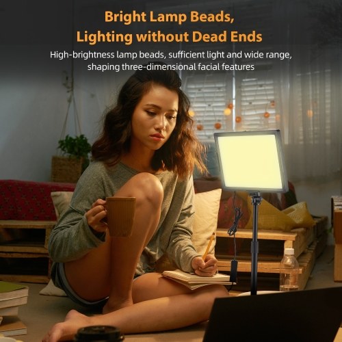 Desktop LED Video Light 15W LED Fill Light Panel with Metal Light Stand 