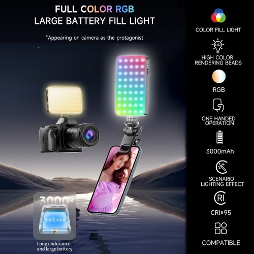 D10S Pocket RGB Fill Light LED Video Light 