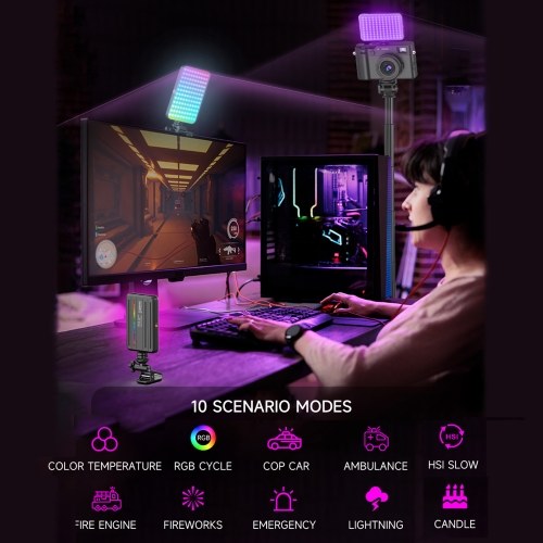 D10S Pocket RGB Fill Light LED Video Light 