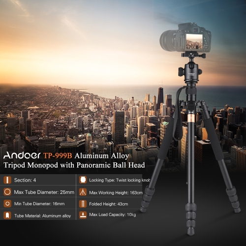 

Andoer TP-999B Professional Portable Aluminum Alloy Tripod Monopod