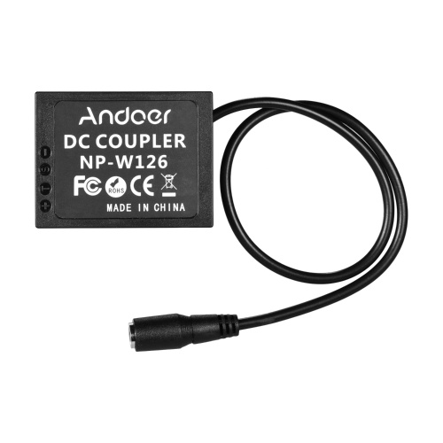 Andoer 5V USB to NP-W126 Dummy Battery Pack DC Coupler Adapter