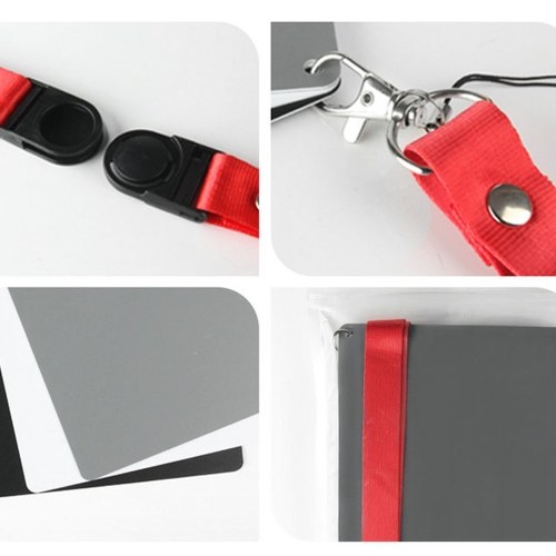 White Black 18% Gray Color Balance Cards Digital Grey Card with Neck-Strap DSLR Camera White Balance Card Photography Accessory
