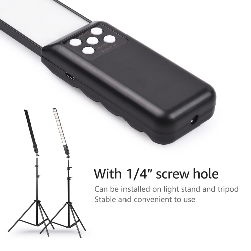 Andoer Studio Photography Light Kit Including 2 * Handheld LED Light Tube 3000K-5700K Dimmable CRI95 Built-in Battery + 2 * 2M Light Stands with USB Charging Cable Carry Bag 