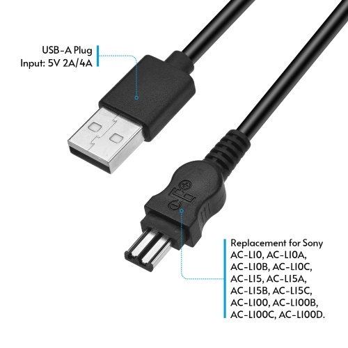 

Andoer 5V USB AC-L15 Power Supply Adapter Cable Camcorder Charge Cable Replacement for Sony AC-L10/ AC-L10A/ AC-L10B/ AC-L10C/ AC-L15/ AC-L15A/ AC-L15B/ AC-L15C/ AC-L100/ AC-L100B/ AC-L100C/ AC-L100D