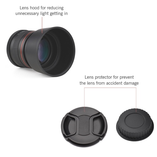85mm Fixed Focus Camera Lens F1.8 Large Aperture Manual Focus with EF Mount 7 Groups 10 Elements 