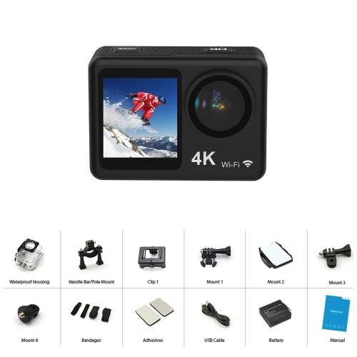 4K 30FPS Action Camera 16MP WiFi Sports Camera 