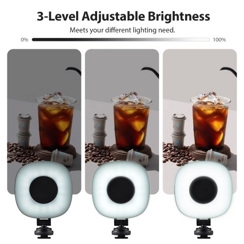 2 Pack Pocket LED Video Light Camera Light Photography LED Fill Light 3 Lighting Modes 3 Levels Brightness Built-in Battery with Cold Shoe Adapter 