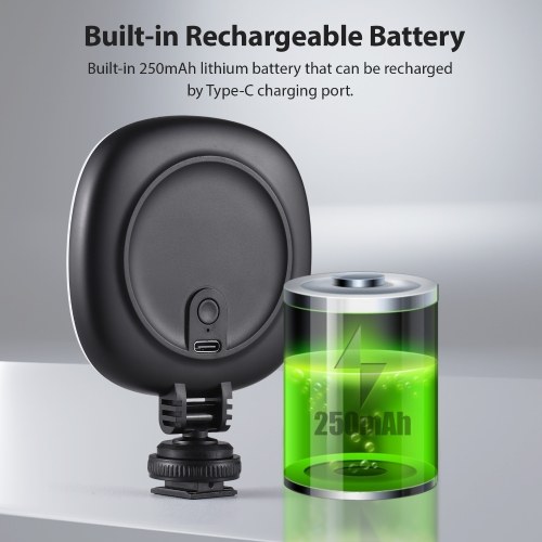 2 Pack Pocket LED Video Light Camera Light Photography LED Fill Light 3 Lighting Modes 3 Levels Brightness Built-in Battery with Cold Shoe Adapter 