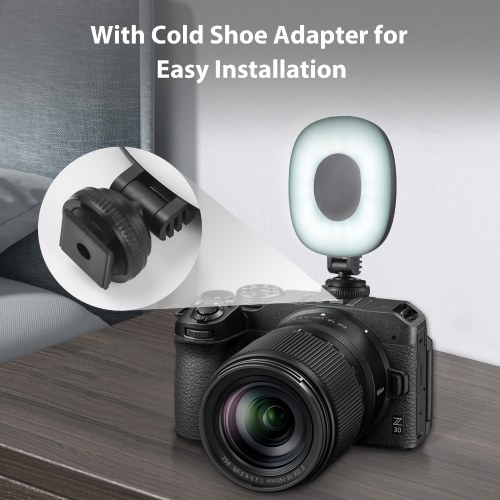 2 Pack Pocket LED Video Light Camera Light Photography LED Fill Light 3 Lighting Modes 3 Levels Brightness Built-in Battery with Cold Shoe Adapter 