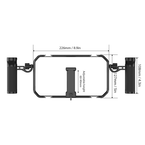 Portable Phone Video Rig Kit Smartphone Stabilizer for Video Recording Universal Phone Cage with Side Handles Cold Shoe Mounts Remote Shutter Replacement for iPhone 16/15/14/13 Android Phones 