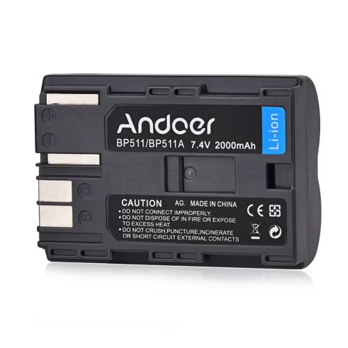 Andoer BP-511/BP-511A recargable Li-ion batería de 7.4V 2000mAh para Canon EOS 50D 40D 30D serie Powershot Pro 90 1 EOS 20D 30D 40D 30i MV 430IMC MV FV200 FV30 FV40 KIT videocámara de ZR-25 cámara Optura 10