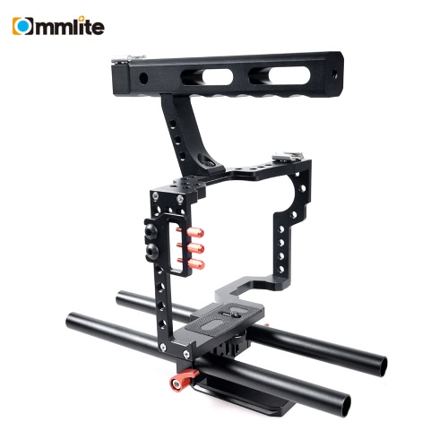 Commlite CS-V5-Aluminiumlegierung Videokamera Cage Fotografie Film-Film zu machen Kit für Sony A7 A7II A7R A7S A7RII A7SII für Olympus Pentax ILDC Mirroless Kameras zum Mount Follow Focus Speedlites