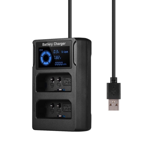 Portable Dual Slot USB Camera Battery Charger