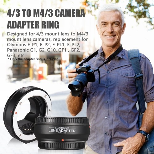 FOTGA OEM4/3(AF) 4/3 to M4/3 Camera Adapter Ring Auto Focus Lens Mount for Olympus 4/3 Mount Lens to Olympus M4/3 Mount Lens Cameras Olympus E-P1 E-P2 E-PL1 E-PL2 Panasonic G1 G2 G10 GF1 GF2 GF3 