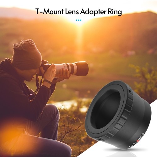 T2-M4/3 Metal Lens Mount Adapter Ring T/T2 Mount Lens Adapter Replacement for Panasonic DMC-G1/DMC-GH1/DMC-GF1 for Olympus EP1/EP2/EPL1 Micro 4/3 Mount Cameras 