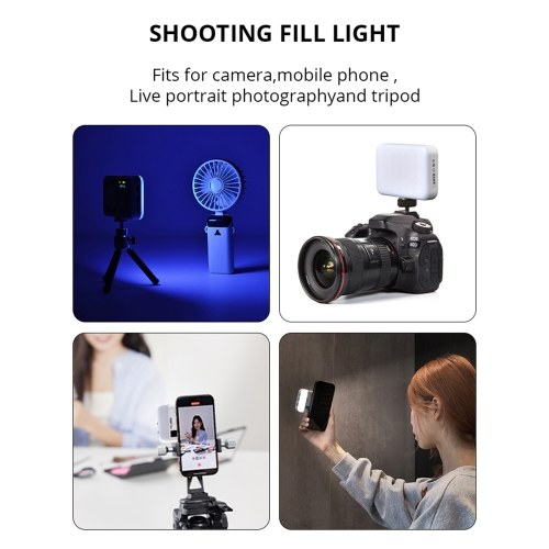 Andoer CC5 RGB Video Light Double-Sided Photography Light 2500K-9000K Dimmable Camera Phone Fill Light 26 Scene Effects Built-in Battery with Cold Shoe Adapter 