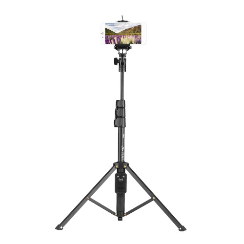

YUNTENG VCT-1388 Портативный штатив-штатив из алюминиевого сплава Макс. Загрузите 0,5 кг с помощью пульта дистанционного управления телефона для iPhone 7 7plus Xiaomi Samsung Смартфоны Action Cameras
