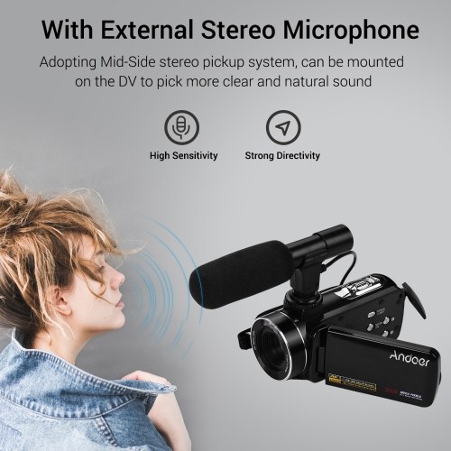Andoer 4K Ultra HD Handheld DV Professional Digital Video Camera CMOS Sensor Camcorder 