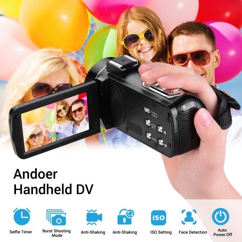 Andoer 4K Ultra HD Handheld DV Professional Digital Video Camera CMOS Sensor Camcorder 