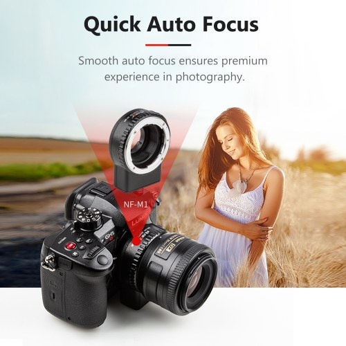 Viltrox NF-M1 Auto Focus Lens Mount Adapter Support VR EXIF Transmitting 
