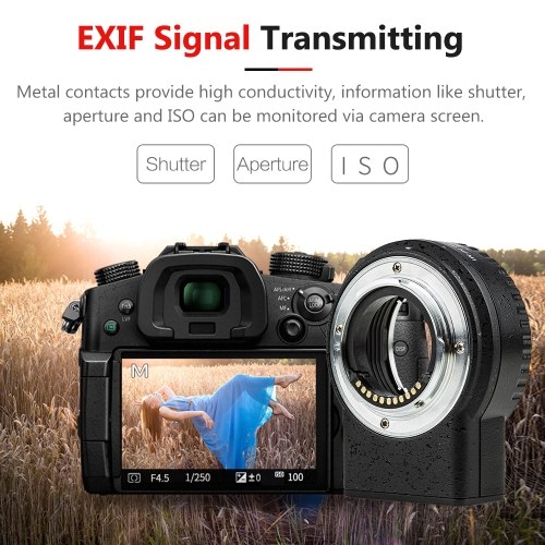 Viltrox NF-M1 Auto Focus Lens Mount Adapter Support VR EXIF Transmitting 