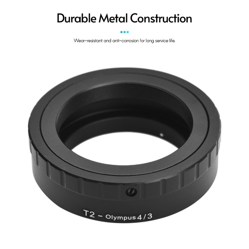 Metal Lens Mount Adapter Ring T/T2 Mount Lens Adapter Replacement for Olympus E-1/E-3/E-10/E-20/E-30/E-300/E-330/E-400/E-410/E-420/E-450/E-500/E-510/E-520/E-600/E-620/E-100 RS Micro 4/3 Mount Cameras 