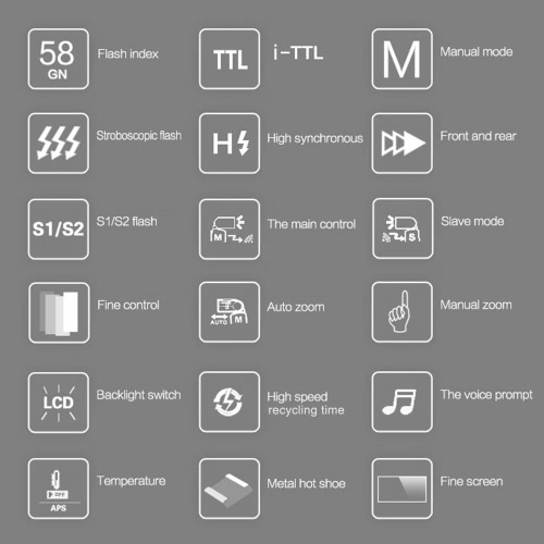 DBK DF680N iTTL LCD Display Electronic Flash Speedlite High Speed