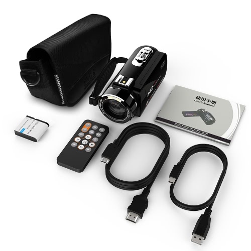 

Andoer HDV-Z20 Portable 1080P Full HD Max 24 Mega Pixels 16× Digital Zoom Camcorder with Remote Control