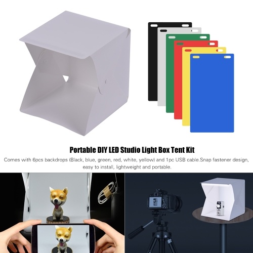 

Portable DIY LED Studio Light Box Tent Kit Mini Foldable Photo Studio Softbox
