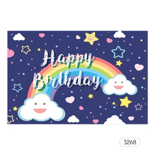 

7*5ft Happy Birthday Cartoon Backdrop Baby Shower Kid Birthday Photography Background