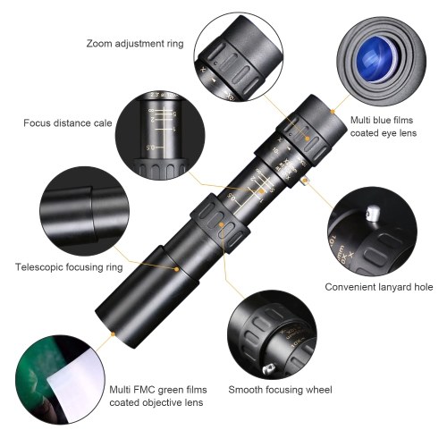10X-30X Monocular Telescope Compact Portable Telescope