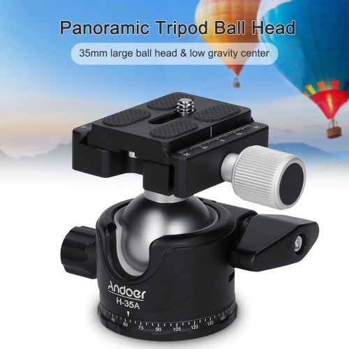 Andoer H-35A Panorama Ballhead Tripod Mount Adapter Ball Head