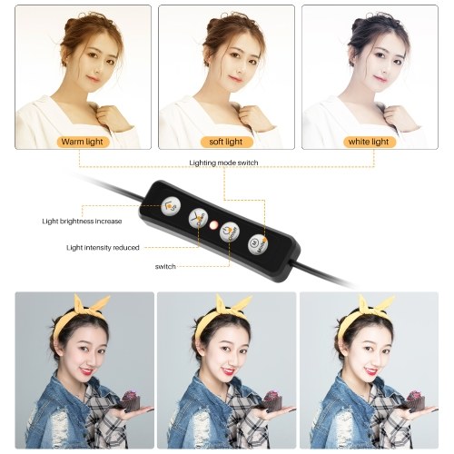 VIJIM CL06 Mini 4 Inch LED Ring Light Clip-on Laptop Video Conference Lighting 3 Lighting Modes 3200K-6500K Dimmable USB Powered for Live Streaming Online Education Meeting 