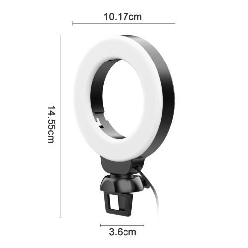 VIJIM CL06 Mini 4 Inch LED Ring Light Clip-on Laptop Video Conference Lighting 3 Lighting Modes 3200K-6500K Dimmable USB Powered for Live Streaming Online Education Meeting 