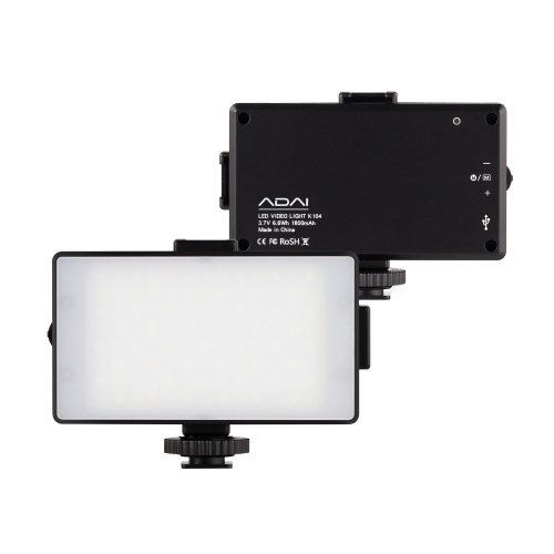 

ADAI K104 Pocket LED Video Light Photography Fill Light 3200K/5600K Bi-color Temperature Dimmable CRI96 Built-in Battery with Dual Cold Shoe Mounts for Live Streaming Vlog Product Photo Video