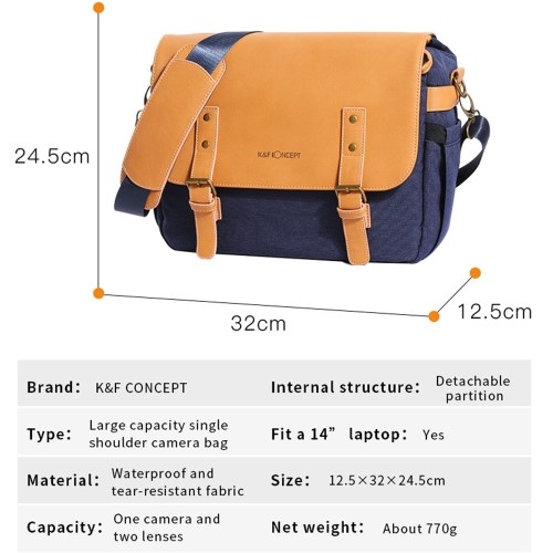 K&F CONCEPT Camera Shoulder Bag Shockproof Camera Bag 