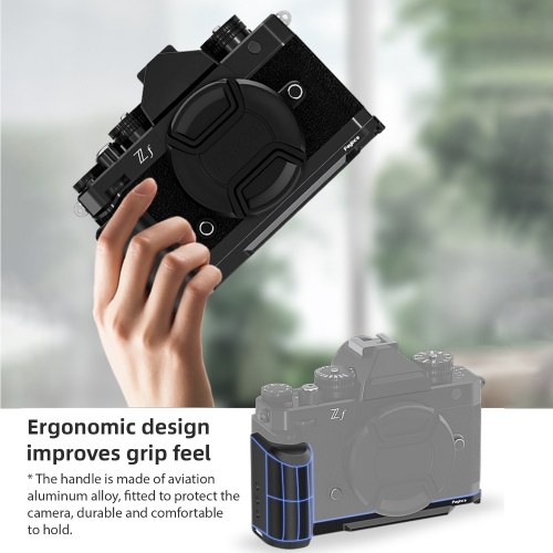 Poyinco Camera L Plate Quick Release L-Shaped Plate Aluminum Alloy Vlog Expansion Bracket Camera Grip Replacement for Nikon ZF Camera 