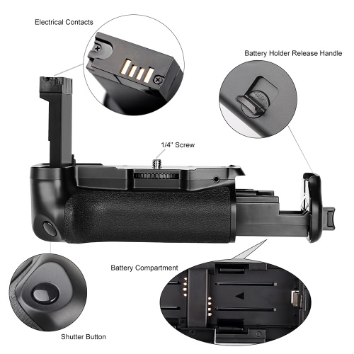 

Vertical Battery Grip Holder for Canon EOS 800D/ Rebel T7i/ 77D DSLR Camera Work with One or Two LP-E 17 Battery
