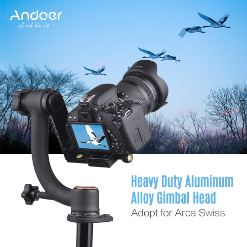 

Andoer Aluminum Alloy Gimbal Head Pan Tilt Tripod Head