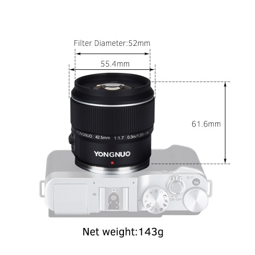 

YONGNUO YN42.5mm F1.7M Large Aperture Auto Focus/Manual Focus Lens