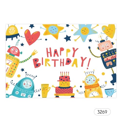 7*5ft Happy Birthday Cartoon Backdrop Baby Shower Kid Birthday Photography Background